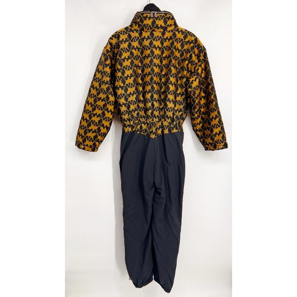 Vtg Bogner Goan Thylmann Ski Suit One Piece Women 10 Unicorn Pegasus Black Gold - Picture 2 of 16